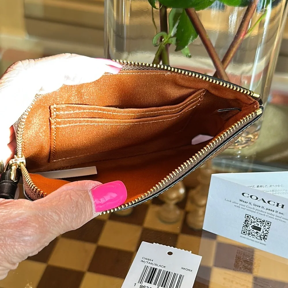 Coach Brown and Black Wristlet